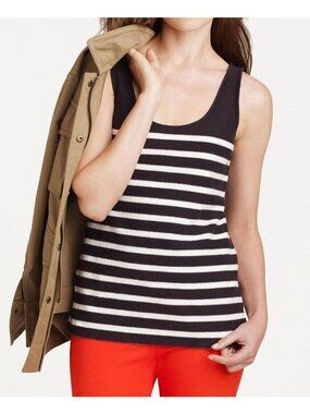 J.Crew Navy/White Cotton Stripe Tank Top - Size S